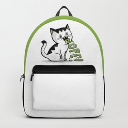 Insides Outside Backpack | Crazy, Cat, Puke, Drawing, Nope, Green, Nothappening, Wtf, Weird, Ink 