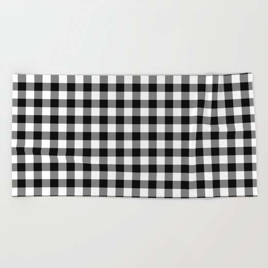 Gingham (Black/White) Beach Towel