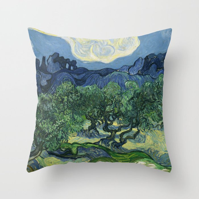 Olive Trees by Vincent van Gogh Throw Pillow
