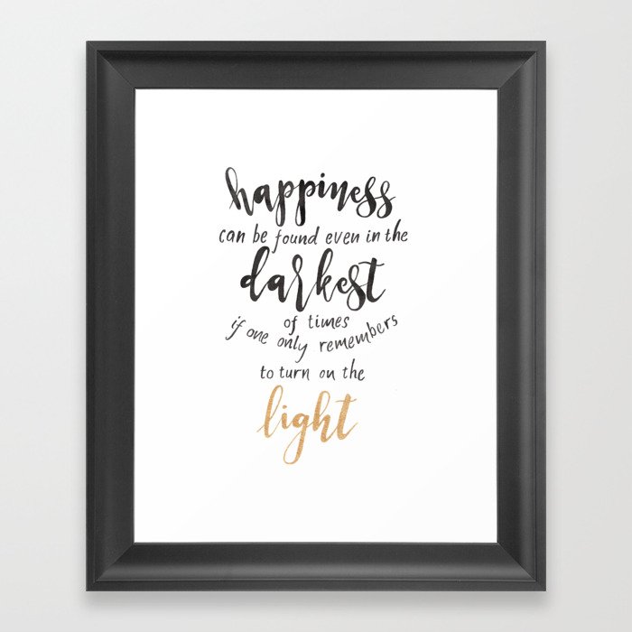 Dumbledore Quote | Happiness can be found... | Watercolor Framed Art Print