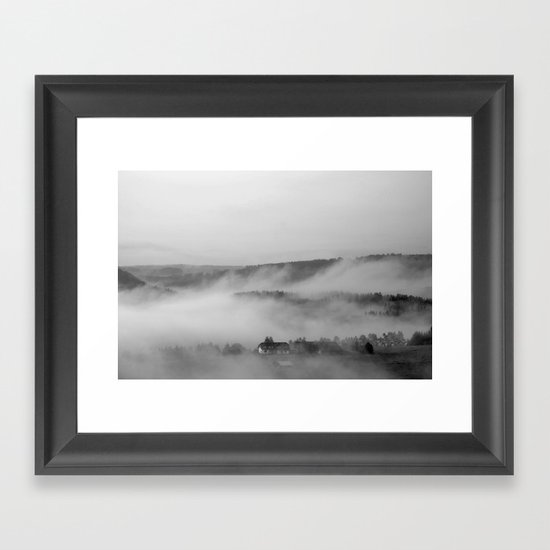 Landscape with fog Framed Art Print