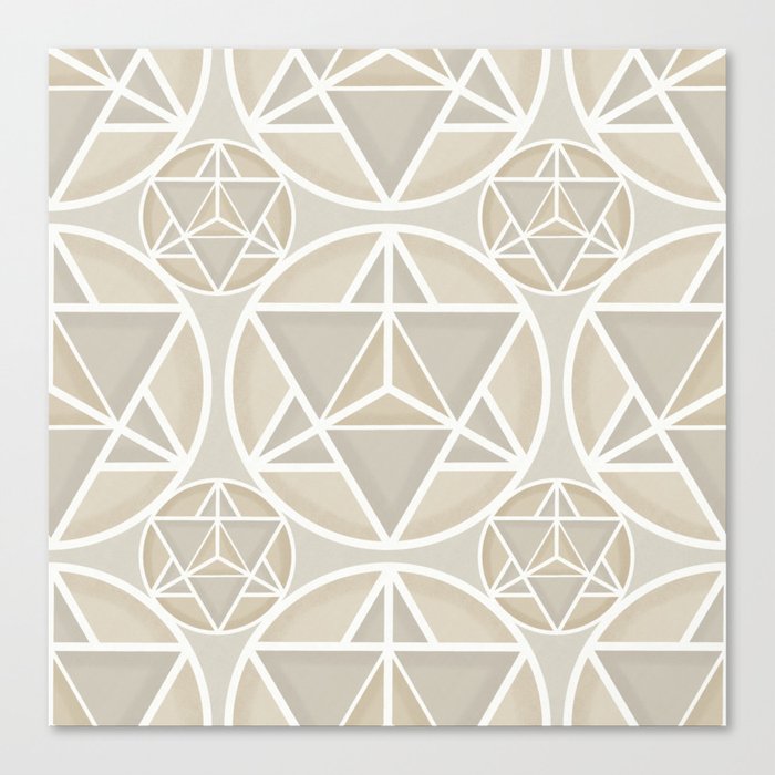 Merkaba sacred geometry pattern in neutral Canvas Print