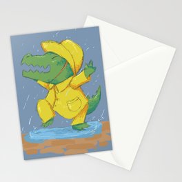 Rainy Crocodile Stationery Cards