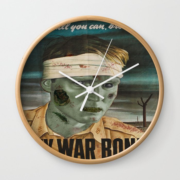 Zombie wars : Buy war bonds Wall Clock
