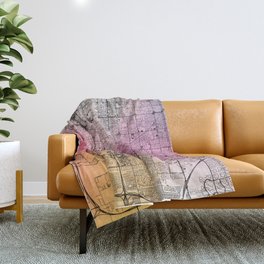 Colorful Mesa, USA City Map Throw Blanket