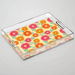 Summer Joy - Poppies in orange, pink and yellow Acrylic Tray