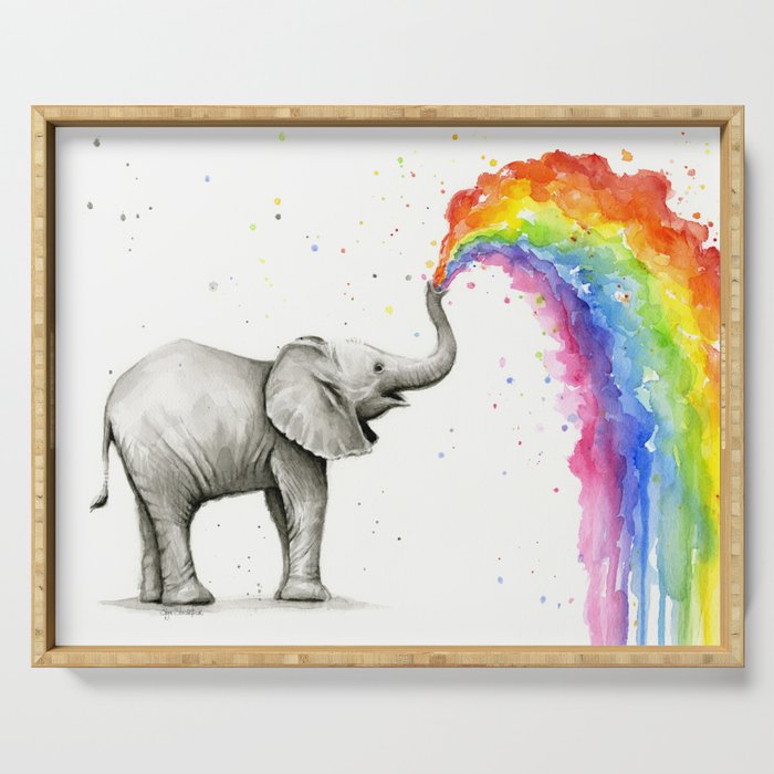 Rainbow Baby Elephant Serving Tray