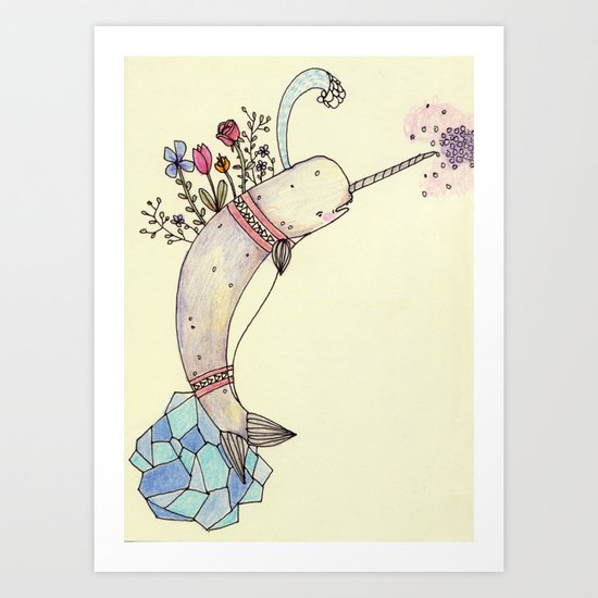 Narwhale Garden Art Print