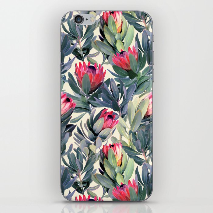 Painted Protea Pattern iPhone Skin