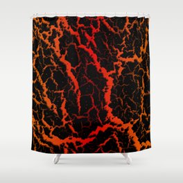 Cracked Space Lava - Orange/Red Shower Curtain