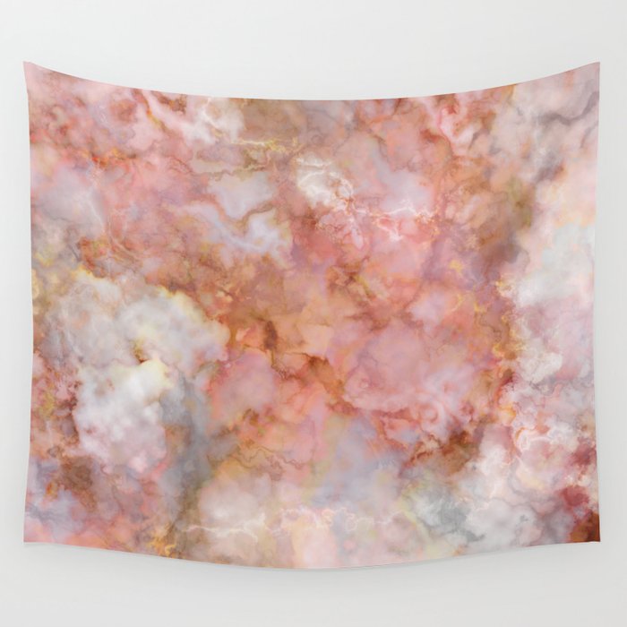 Beautiful & Dreamy Rose Gold Marble Wall Tapestry