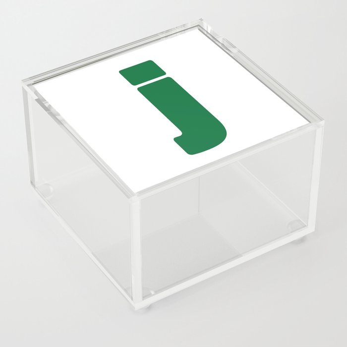 j (Olive & White Letter) Acrylic Box