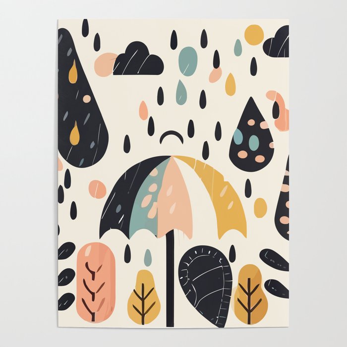 Lovely rainy season pattern Poster