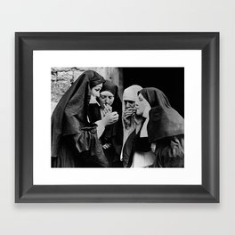 Smoking Nuns Vintage Photo -Smoking Nuns Framed Art Print