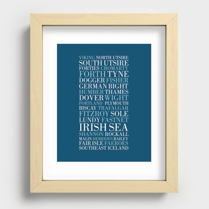The Shipping Forecast Recessed Framed Print