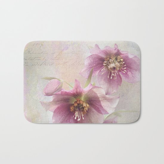 hellabores with typography Bath Mat