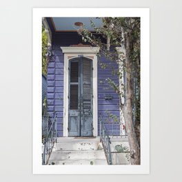 New Orleans Blue Marigny Door Art Print