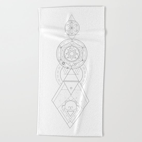 Geometric Universe Mandala Beach Towel