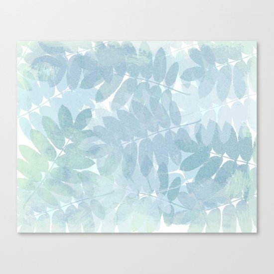 Vintage Blue Leaf Abstract Canvas Print