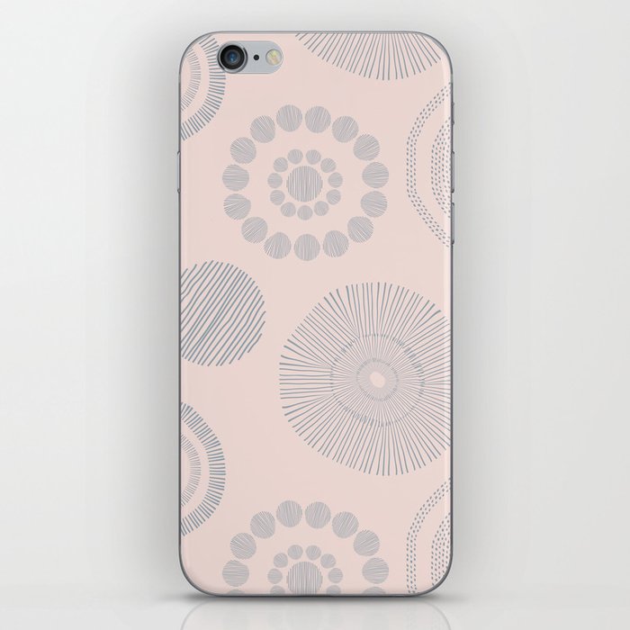 Gray flowers over peach  iPhone Skin