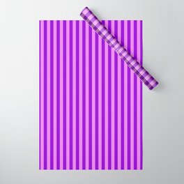 [ Thumbnail: Dark Violet & Violet Colored Stripes/Lines Pattern Wrapping Paper ]