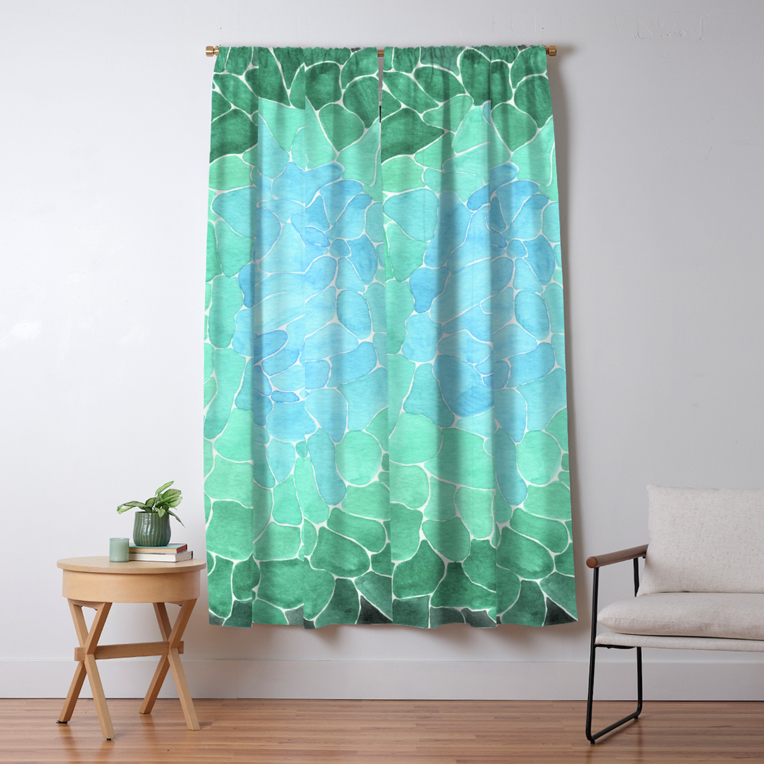 Abstract Sea Glass Blackout Curtain By Hayleyhackler Society6