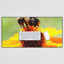 Bee On A Flower Desk Mat
