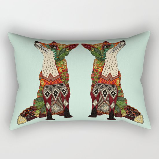 fox love mint Rectangular Pillow