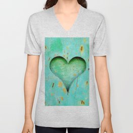 Heart in Wood V Neck T Shirt