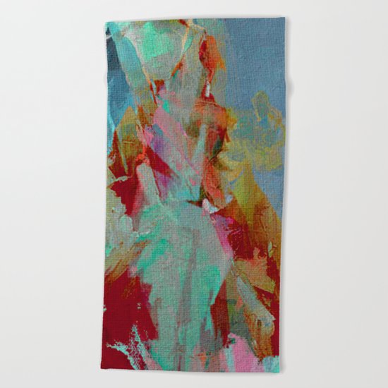 La Mujer y el Fuego Beach Towel