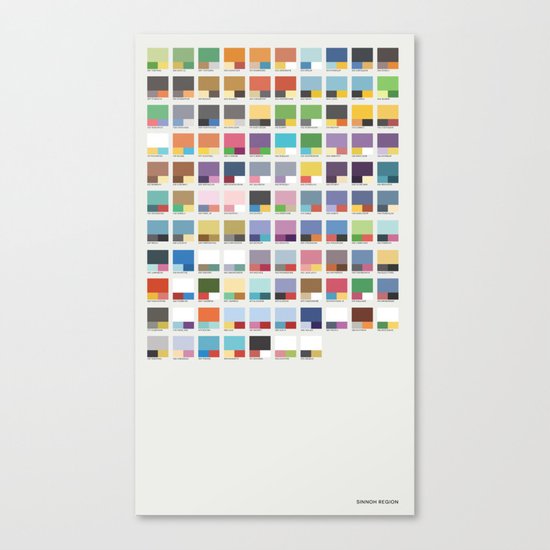Poke-Pantone 4 (Sinnoh Region) Canvas Print