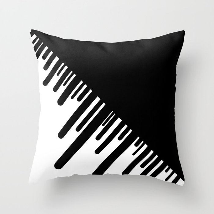 Black and White Meteor Shower Throw Pillow