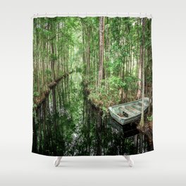 Swamp Boat Shower Curtain