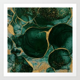 Gold and Emerald Marble I Art Print