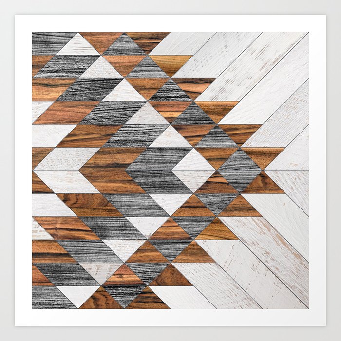 Urban Tribal Pattern 12 Aztec Wood Art Print By