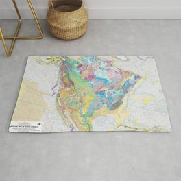 USGS Geological Map Of North America Area & Throw Rug