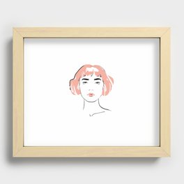 pink hair, don't care Recessed Framed Print