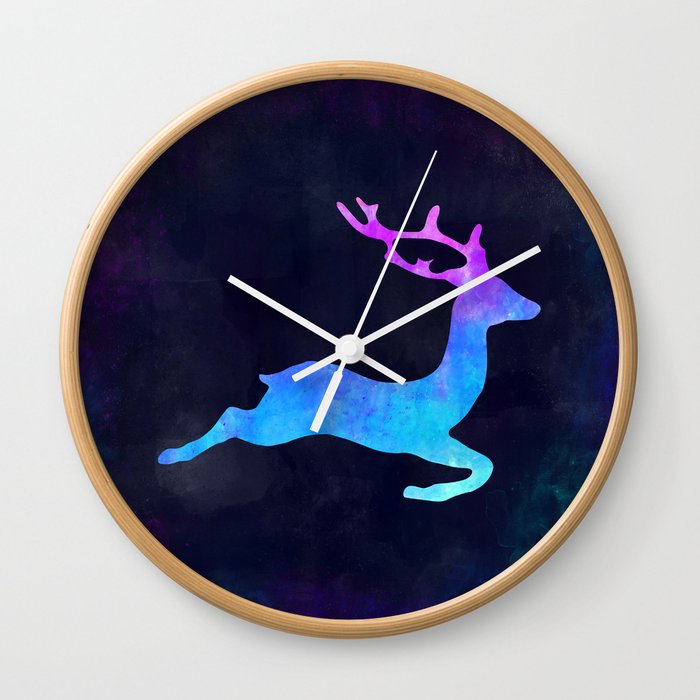 Deer Leaping In Space Animal Graphic Art Watercolor Canvas
