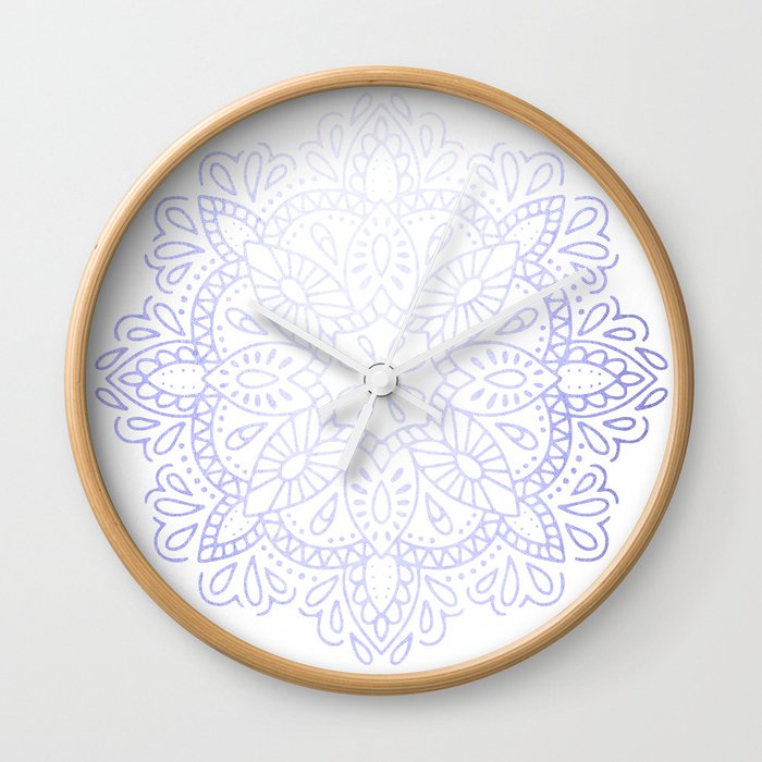 Very Peri 2022 Color Of The Year Violet Pretty Periwinkle Mandala Wall Clock
