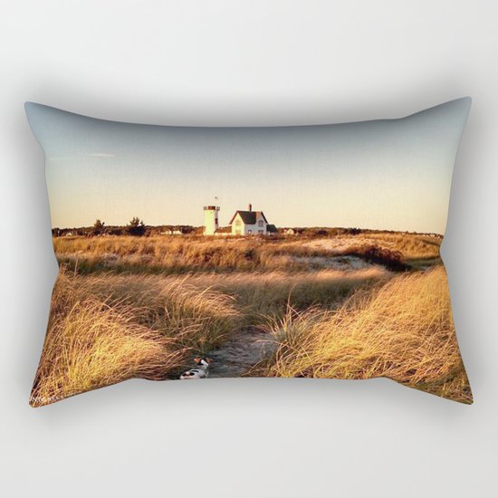 Hardings Beach Light House Rectangular Pillow