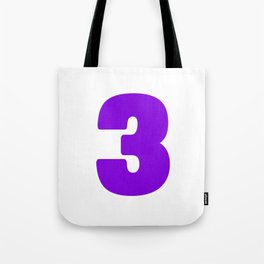 3 (Violet & White Number) Tote Bag