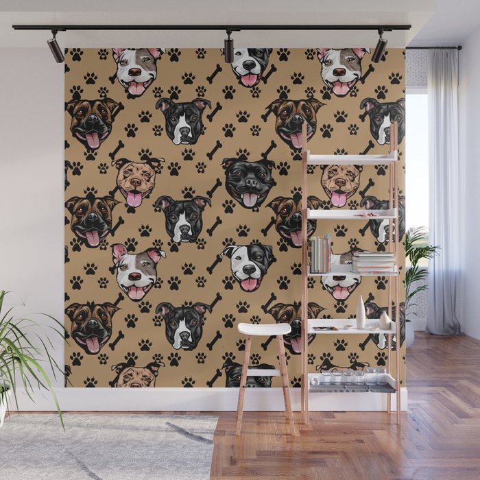 All over dog pattern 10 Wall Mural