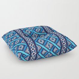 Ethnic Abstract Pattern - Blue Floor Pillow