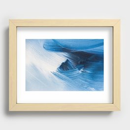 Blue Brush Stroke Recessed Framed Print