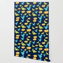 Bright dinosaur pattern design Wallpaper