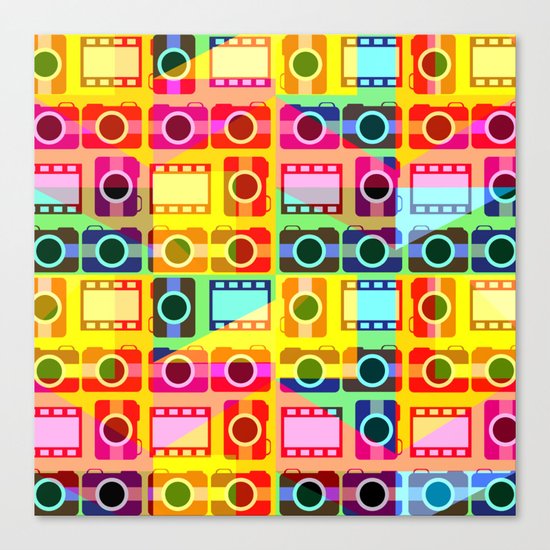 Colorful camera pattern Canvas Print