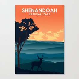 Shenandoah National Park Travel Poster Canvas Print
