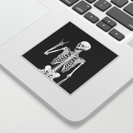 Rock and Roll Skeleton Design Sticker