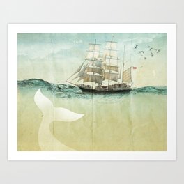 white tail, Moby Dick Art Print