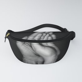 Father and child / Photograph of father and child hands pressed together Fanny Pack | Photo, Care, Father, Parent, Love, Little, Small, Family, Adult, Support 